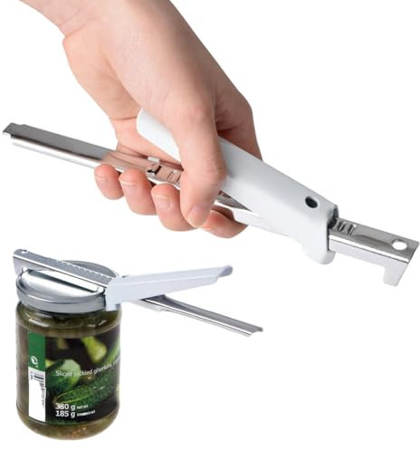 Hominas Dosenöffner, Dosen Deckelöffner Edelstahl Glasöffner Einstellbarer Dosenöffner Manuell Flaschenöffner für Senioren, Arthritis
