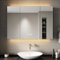 SIRHONA Armoire de Toilette Miroir, Armoire Murale avec Éclairage LED et Prises de Courant, Interrupteurs à Commande Tactile, Dimmable,avec Rangement et Étagères en Verre Réglables, 90 x 65.5 x 13cm