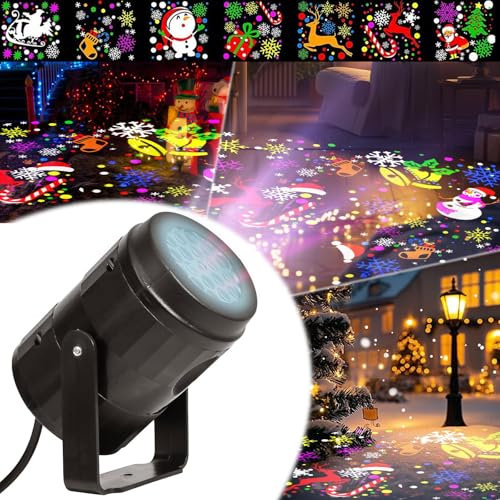 ZVD Projecteur Noel Exterieur, 16 Patrons Lampe Projecteur LED de Noël, Decoration Noel, Lumière De Projection Pour Intérieur Fête Nouvel An Decoration Mur De La Maison, Mur Extérieur, Arbres (1)
