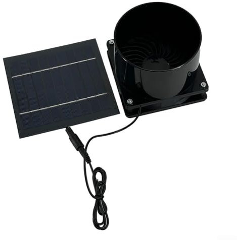 Honseadek Ventola Solare Portatile, Efficiente, Impermeabile, per Esterni, Mini Ventilatore per Polli, Serre, Capannoni, Animali Domestici (Pannello Solare)