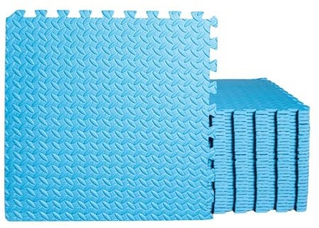 Samuel Alexander Blue 32 Piece EVA Foam Floor Protective Tiles/Mats 60x60cm Each Set For Gyms, Kitchens, Garages, Camping, Kids Play Matting, Floor Mats Set Covers 11.52 sqm (124 sq ft)