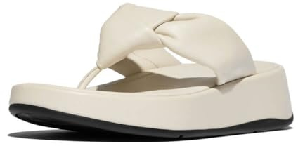 Fitflop F-Knot Soft Leather Toe-Post Sandals UK 8 Creme