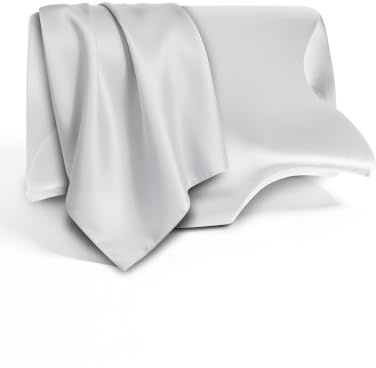 HOMCA Satin Kissenbezug, Ähnlich wie Seide, Glatt & Weich, Grau | Seidenkissenbezug Alternative Für Viele HOMCA-Kissen mit Leichtgängiger Reißverschluss, Glatt & Weich für Haar und Haut