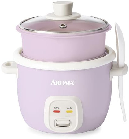 AROMA® CoreCoat Steaming Rice Cooker with Basket (4 Cups Cooked, 2 Cups Uncooked)