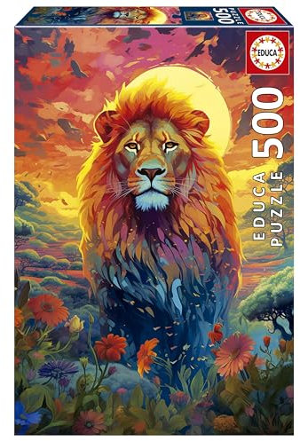 Educa - Puzzle 500 Teile für Erwachsene | Majestätischer Blick auf den Löwen. Maße: 34 x 48 cm. Ab 11 Jahren (20261)