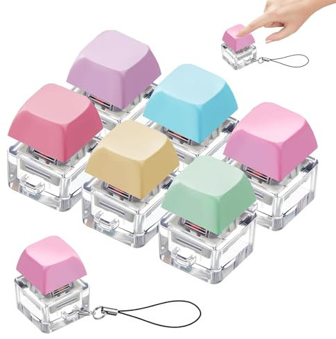 Keyboard Fidget Toy,Keyboard Fidget,6 Pcs Adult Fidget Toys Stress Toy,Sensory Fidget Toys Fidget Keyring to Relief Stress Pass the Time for 14+ Years Old