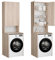 PLATAN ROOM Waschmaschinenschrank Badezimmer Hochschrank Überbauschrank für Waschmaschine und Wäschetrockner 210 x 65 x 50/56 cm weiß (Sonoma Eiche, 50 cm tief)