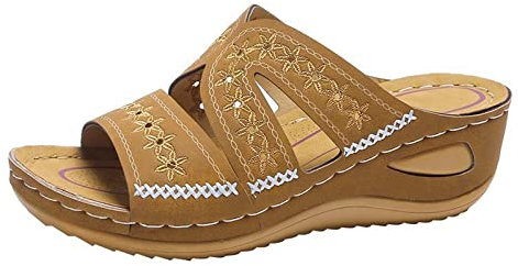 HAOLEI Ciabatte Donna Ortopediche Regalo per la Festa della Mamma Sandali Ciabatte Comodi con zeppa