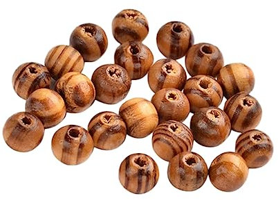 Homoyoyo 200stücke Runde Naturfarbene Holzperlen Lose Perlen Aus Massivem Holz Lochgröße Für Schmuckherstellung Basteln Diy Armbänder Halsketten