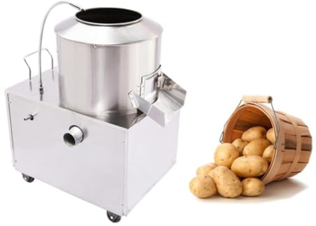 XSDAJSD Peladora de Patatas automática Comercial, Lavadora de Patatas eléctrica de 1500 W
