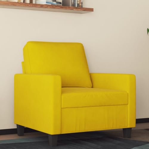 Youuihom Sessel Gelb 60 cm Samt Kleines Sofa Schlafsofa Kleine Sofa Cauchsofa für Küchen Esszimmer Balkon Wohnzimmer