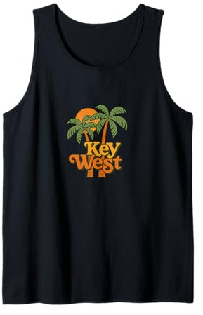 Urlaub auf Palm Island im Retrostil bei Sonnenuntergang in Key West Florida Tank Top