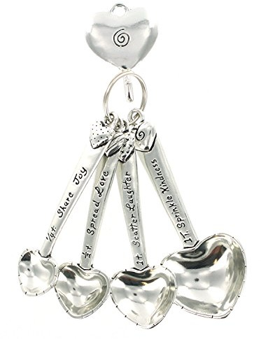 Pewter Heart Measuring Spoons w/Hook