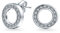 Klassische Braut .925 Sterling Silber Offene Kreis Ohrstecker Mit Zirkonia Pavé CZ Geometrischer Schmuck Für Frauen