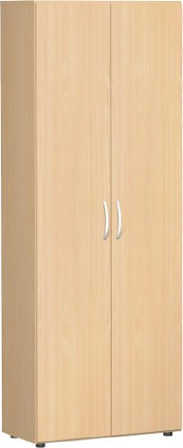 Gera Möbel S-386100-BU Flügeltürenschrank Mailand 6 OH abschließbar mit Standfüßen, 80 x 42 x 216 cm, buche