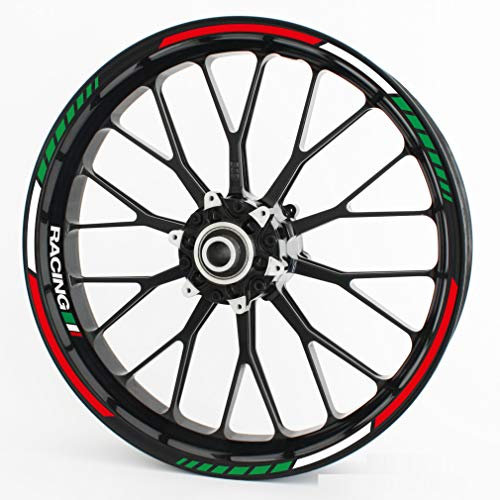 Motoking Felgenrandaufkleber RS - Italy Tricolore - Komplettset für 15 16 17 18 19