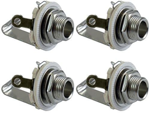GLS Audio 1/4 Jacks Female TS Mono Panel Mount Jack - 4 PACK