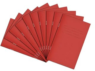 Rhino A6+ Exercise Books, 48-Page / 7mm Lined Paper Notebook, 100-Pack, Writing Book, Office & School Stationery Supplies, Red
