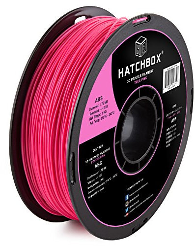 HATCHBOX ABS 3D Drucker Filament, Maßgenauigkeit +/- 0,03 mm, 1 kg Spule, 1,75 mm, Rosa