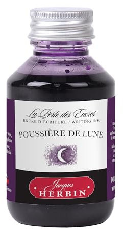 Jacques Herbin 17048T – Tintenflasche zum Beschriften 100 ml – Füllfederhalter, Tintenroller – Mondstaub