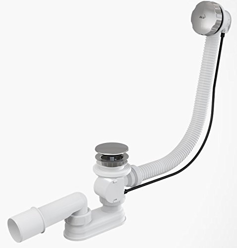Baignoire Baignoire Bonde à partir de trop-plein Longueur 1200 mm Métal automatique avec câble Bowden Bouchon Grand Bonde vidage baignoire Siphon