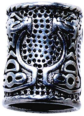 Kiss of Leather Bartperle Haarperle aus Edelstahl, Design Thorshammer 8mm
