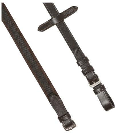 Hans Melzer Horse Equipment Zügel feingummiert, braun/messing, Warmblut