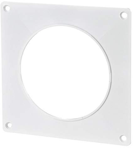 Blauberg UK 6 inch 150 mm Round Plastic Ducting and Fittings for Extractor Fan Ventilation - Wall Plate - 150mm