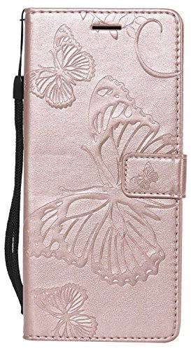 DENDICO Cover per Galaxy Note 8, Pelle Portafoglio Custodia per Samsung Galaxy Note 8 Custodia a Libro con Funzione di appoggio e Porta Carte di Credito - Oro Rosa