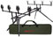 Rod Pod Set Riverbank | Angeln Rutenhalter | Aluminium Rutenauflage für 5 Angelruten | Tragetasche | V-Auflagen | Bissanzeiger - Schwarz