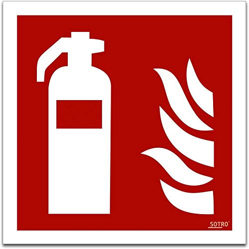 Feuerlöscher Aufkleber Sticker Zeichen Brandschutzzeichen, 1 St. 20x20 cm