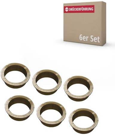 JUVA Drückerführung 18 mm Drückerlager-Ring braun für Türgriffe & Drückerpaare - SM10003 | Kunststoff-Lager für Türdrücker | MADE IN GERMANY | 6 Stück - Führungsringe mit Ansatz für Türklinken