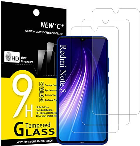 NEW'C 3 Stück für Xiaomi Redmi Note 8, Note 8 2021, Xiaomi Mi 9 Lite für Panzerglas, Frei von Kratzern, 9H Härte, HD Displayschutzfolie, 0.33mm Ultra-klar, Ultrabeständig