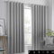 Fusion Strata Woven Eyelet Lined Curtains, Silver, 46 x 90 Inch, 100% Polyester, W117cm (46) x D229cm (90)