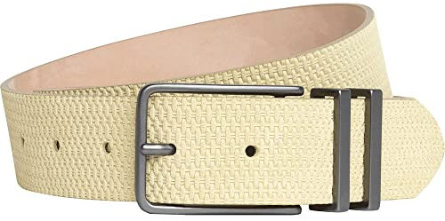 HACKETT LONDON Mens Pique Print Belt Gürtel, 043YELLOW, 28