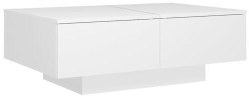 vidaXL Couchtisch mit Schublade Beistelltisch Wohnzimmertisch Kaffeetisch Sofatisch Teetisch Tisch Wohnzimmer Weiß 90x60x31cm Holzwerkstoff