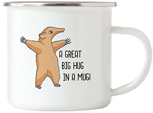 Hey!Print A Big Hug In A Mug Emaille Tasse Umarmung Geschenkidee Freundin Freund Familie Süß Niedlich