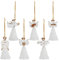 Belle Vous Spun Glass Angel Ornaments (6 Pack) - 7-8cm/2.76-3.15 Inches Clear Glass Hanging Angels - Xmas Hanging Ornaments for Christmas Tree Decoration, Displays & Holiday Party Decor