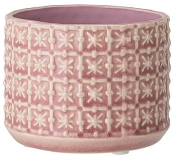 Nordring Retro Übertopf Vintage Pflanztopf für Zimmerplanzen, Sukkulenten Blumentopf Cross S (10 cm ø), rosa, Keramik