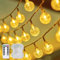 LED Lichterkette Außen Batterie, SUGUREII 8M 80LED Weihnachtsbaum Kristall Kugeln Lichterkette mit Fernbedienung,8 Modi IP65 Wasserdicht Weihnachten Lichterketten Außen Innen für Zimmer Party DIY Deko
