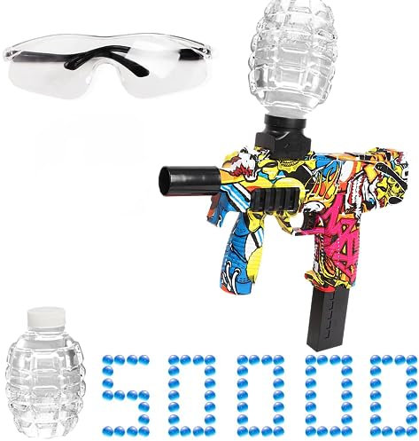 Gel Blaster,Electric Gel Ball Blasters,Automatic Splatter Blaster,50,000 with Goggles, für Outdoor-Aktivitäten – Team-Schießspiel, ab 14 Jahren