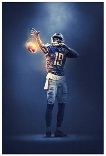 Leinwand Bilder Kunst Fußballspieler Detroit Lions Kenny Golladay für Bürodekoration Malerei Poster Druckt Gedruckte 19.7x27.6(50x70cm) Kein Rahmen