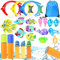 Yotako Swimming Pool Toys for Kids, 23Pcs Diving Toys Set with Drawstring Bag Dive Rings Water Pistol Treasures Gems Stringy Octopus Fish Sinkers Pool Toy Weights Game for Toddler Summer Training