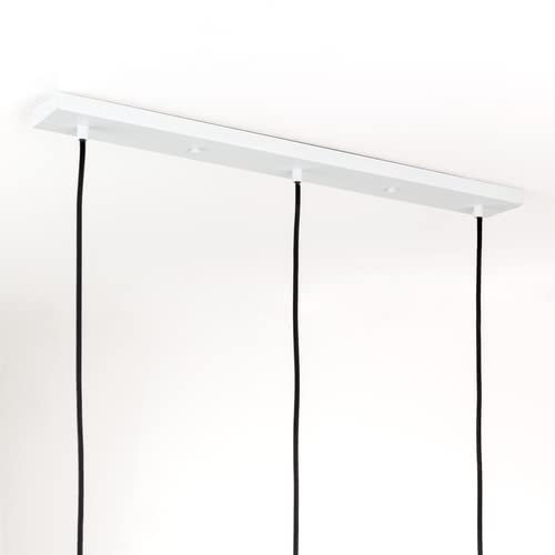Deckenbaldachin für Leuchte Baldachin länglich Rechteckig, Abzweigdose mit 3 Kabelauslässen (L 70 x H 2.2 x B 8 cm), weiß - ideal für Esstisch