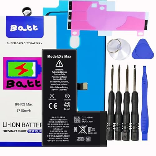 Batt® High Capacity Battery Kit for iPhones Includes All Stickers & MAGNETIC Tools (iPhone XS Max)