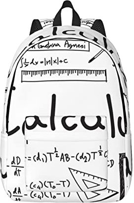 KIDINN Mathematik Geometrie Geek Calculus Print Canvas Rucksack Geeignet Für Männer, Frauen Und Jugendliche, Mathematik Geometrie Geek Calculus, Medium