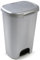 Muddy Hands 50 Litre Plastic Foot Pedal Bin Large Tall Slim Kitchen Rubbish Recycling Waste Dustbin (Silver)