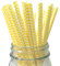 Berto Paper Straws 25pcs, Biodegradable Recyclable Drinking Straws for Wedding | Birthday Party Straws for Cocktail, Holiday, Coffee, Soda, Baby Shower Suppliers. (White Yellow Chevron)