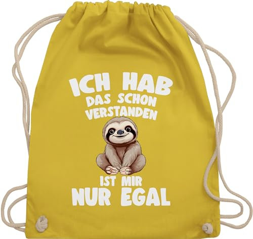 Turnbeutel Rucksack - Ich hab das schon verstanden ist mir nur egal I Lustiger Spruch Faultier - Unisize - Gelb - beuteltasche turn beutel stoffrucksack baumwolle sport lustige sprüche habe tasche