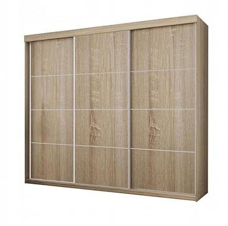 KIER FURNITURE Schiebegarderobe - Schrank Schlafzimmer – Schlafzimmerschrank – Wardrobe Bedroom – Kleiderschränke – Kleiderschrank Sonoma-Eiche – 250x200x62 cm